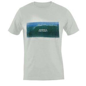 NWT Men's White 'Where's The Surf?' Print Short Sleeve T-Shirt